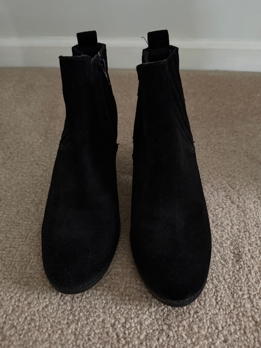 Crown Vintage Black Suede Chelsea Ankle Boots